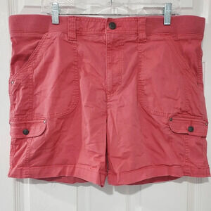 Lee Relaxed Fit Deep Coral Mid Rise Utility Cargo Shorts in Size 18 M